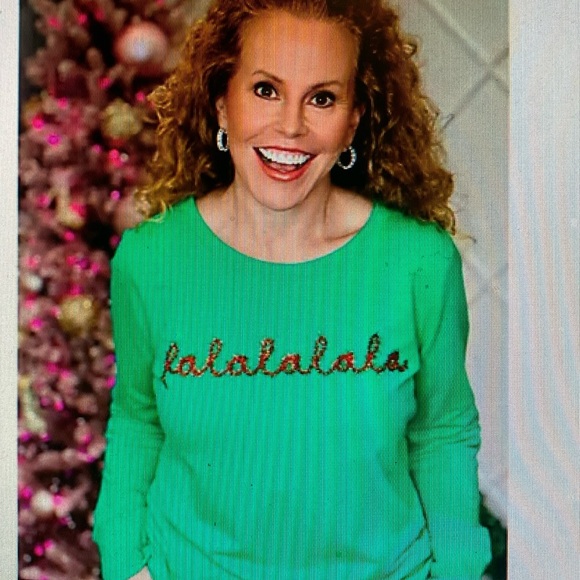 Jingle Bells by Kim Gravel Tinsel Tidings Sweatshirt - NWT - Falalala - Size 3x - Picture 1 of 10